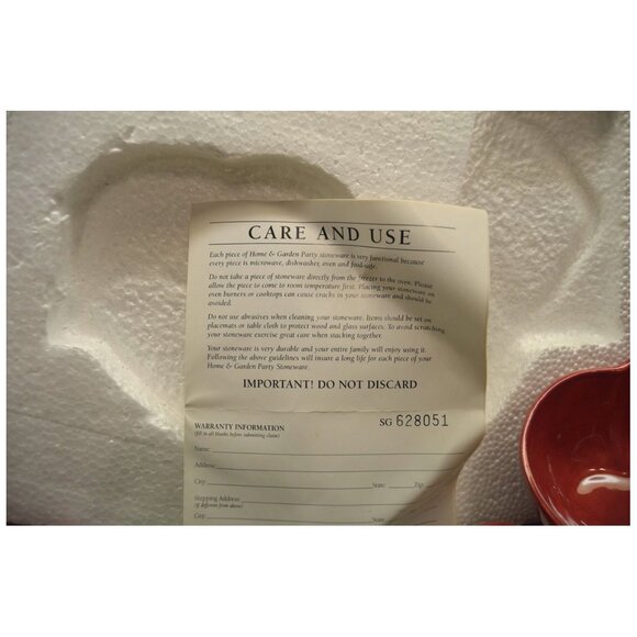 Home & Garden Party Chip & Dip Stoneware Ceramic Tray and Bowl NEW NOS - Picture 5 of 5